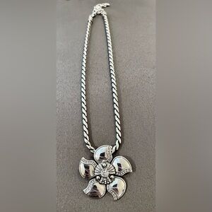 Brighton Silver-Plated Crystal Flower Necklace